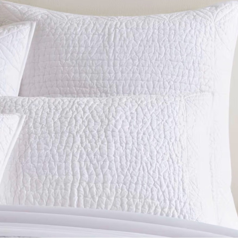 UGG White Quilted Cotton King Size Pillow Shams (2)